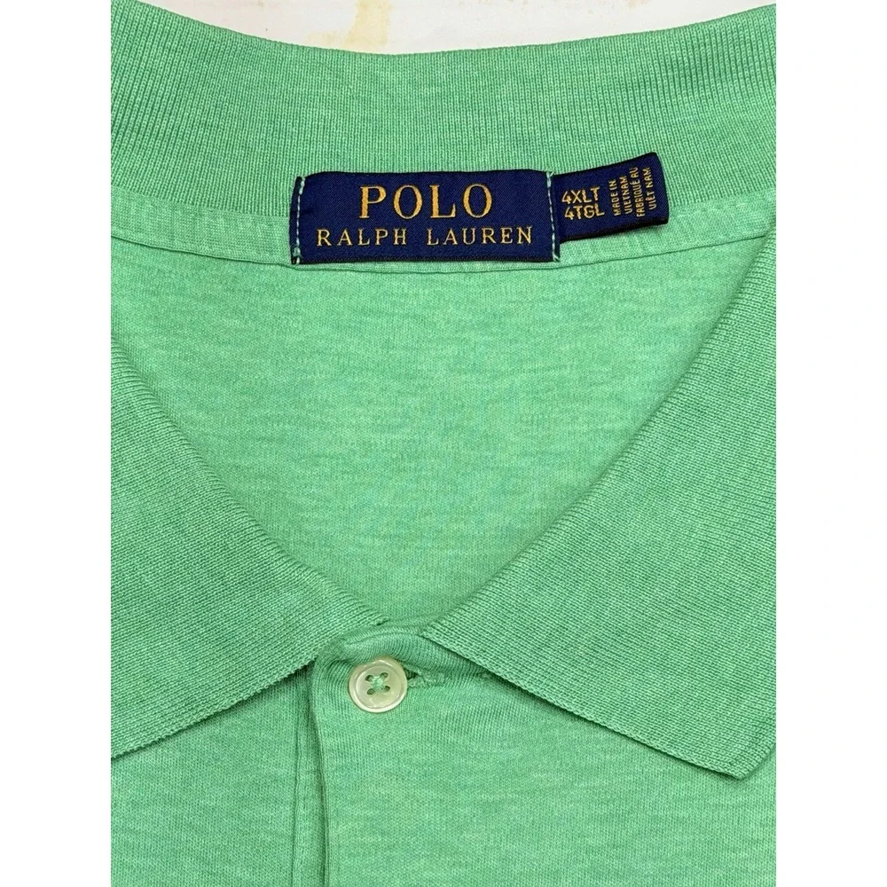 Polo Ralph Lauren Polo Shirt 4XLT Green Heather Pony Logo Big Tall